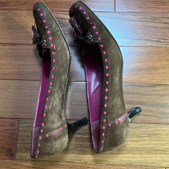 Coach Suede Jude Tassel Kitten Heel Pumps - Picture 6 of 11